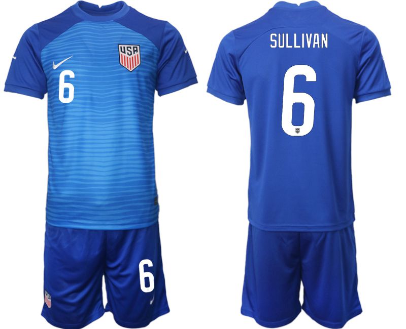 Men 2022 World Cup National Team United States away blue #6 Soccer Jersey